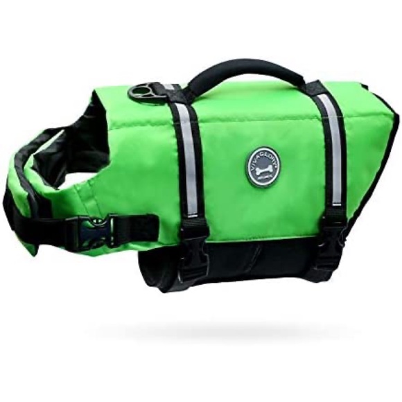 Other - Ripstop Reflective Adjustable Dog Life Vest Jacket with Rescue Handle Green M